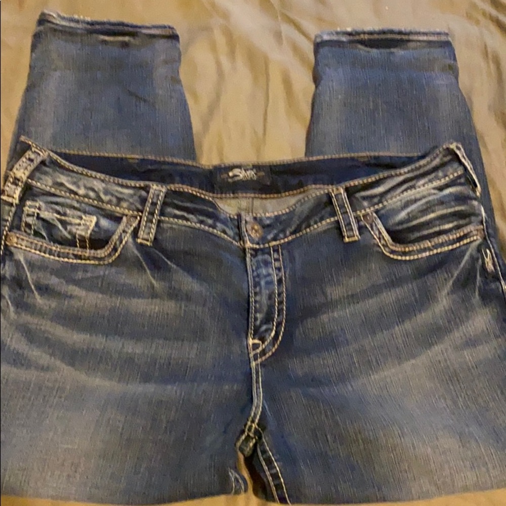 Silver jeans co elyse skinny crop jeans 36x25